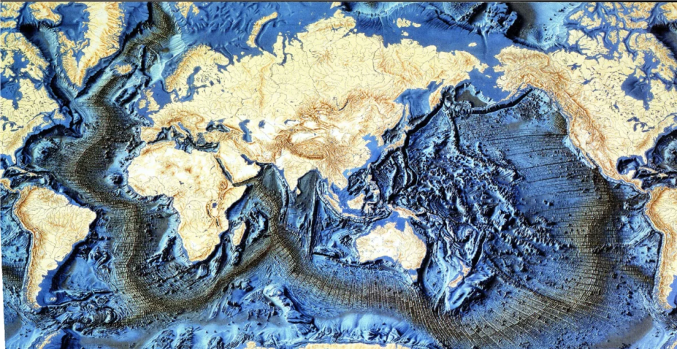 Дно мирового океана с хребтами